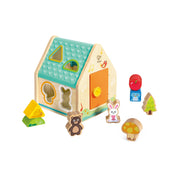 Jucarie din lemn copii - Sortator de forme pentru casa cu personaje