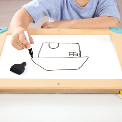 Jucarie din lemn - 2 in 1 Space Maze & Tangram Board