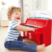 Jucarie din lemn - Pian rosu - invat sa cant cu lumini