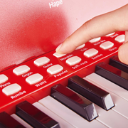 Jucarie din lemn - Pian rosu - invat sa cant cu lumini