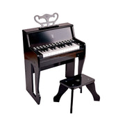 Jucarie din lemn copii - Pian negru cu scaun - invat sa cant cu lumini