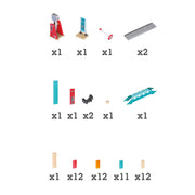 Jucarie din lemn - Domino cu ciocan puternic (59 piese)