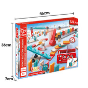 Jucarie din lemn - Domino fabrica de roboti (122 piese)