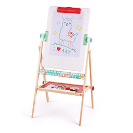 Sevalet plat pliabil, cu tabla neagra si tabla alba si aceesorii (6 piese)