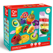 Jucarie din lemn - Sirag  pentru copii cu fructe si omide (15 piese)