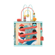 Jucarie din lemn -  Centru de activitati Invata si descopera cu cubul magic