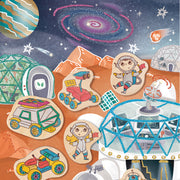 Kit de creat magneti pentru copii cu tematica Spatiu - 17 piese