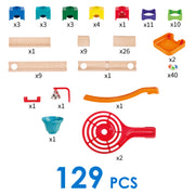 Jucarie din lemn - Marble Run Tricks N Twists (129 piese)