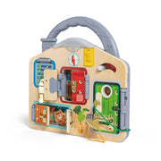 Jucarie din lemn - Placa interactica cu incuietori pentru copii