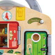 Jucarie din lemn - Placa interactica cu incuietori pentru copii