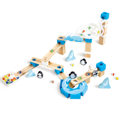 Jucarie din lemn - Marble Run Penguin Playland (112 piese)