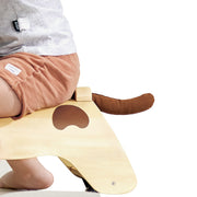 Jucarie din lemn - Catel de calarit si deplasat pentru copii