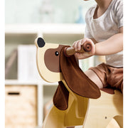 Jucarie din lemn - Catel de calarit si deplasat pentru copii