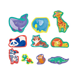 Set 10 puzzle-uri prietenii junglei pentru copii (18-36 luni)