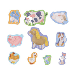 Set 10 puzzle-uri prietenii de la ferma (18-36 luni) pentru copii