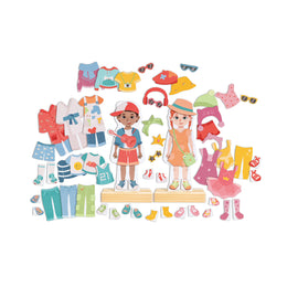 Puzzle magnetic de imbracare pentru copii (68 piese)