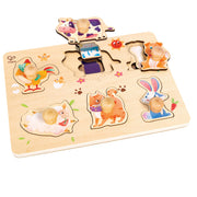 Puzzle din lemn in straturi - Animale