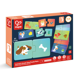 Puzzle potriveste perechea - Animale si gustari (36 piese)