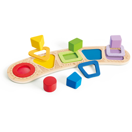 Puzzle din lemn de sortare a culorilor si formelor