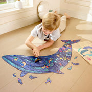 Puzzle - Balena cu cocoasa cu piese tematica ocean, 200 piese