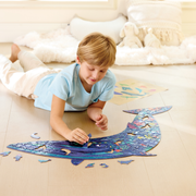 Puzzle - Balena cu cocoasa cu piese tematica ocean, 200 piese