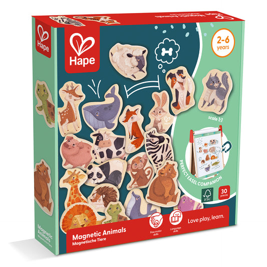 Jucarie din lemn copii - Magneti cu animale (30 piese)
