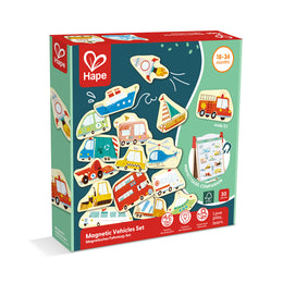 Jucarie din lemn copii - Magneti cu vehicule (30 piese)