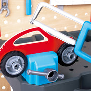 Jucarie din lemn - Banc de lucru pentru service si reparatii auto (71 piese)