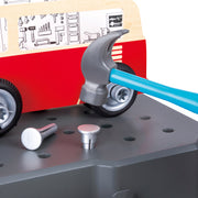 Jucarie din lemn - Banc de lucru pentru service si reparatii auto (71 piese)