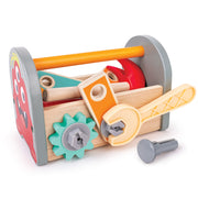 Jucarie din lemn - Cutie colorata cu unelte (17 piese)