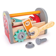 Jucarie din lemn - Cutie colorata cu unelte (17 piese)