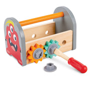 Jucarie din lemn - Cutie colorata cu unelte (17 piese)