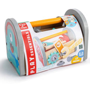 Jucarie din lemn - Cutie colorata cu unelte (17 piese)