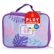 Jucarie din lemn - Set trusa de machiaj, valiza mov (9 piese)