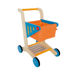 Jucarie din lemn - Carucior de cumparaturi pentru copii