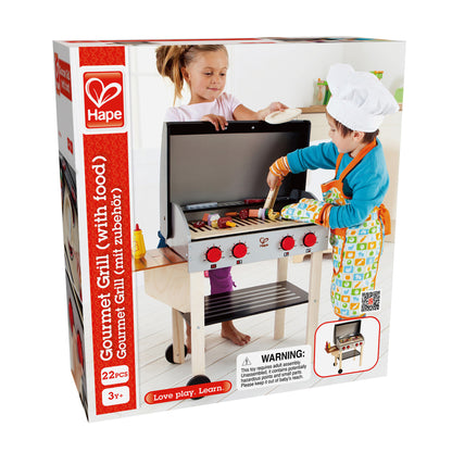 Jucarie din lemn copii - Gratar gourmet cu mancare (22 piese)
