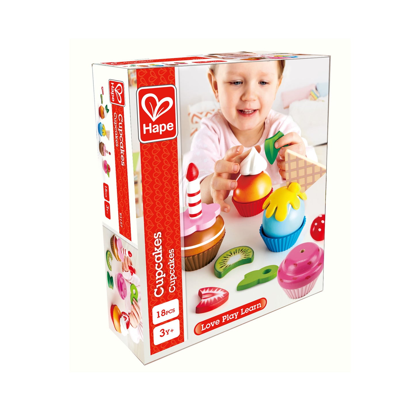 Jucarie din lemn - Prajituri cupcake (18 piese)