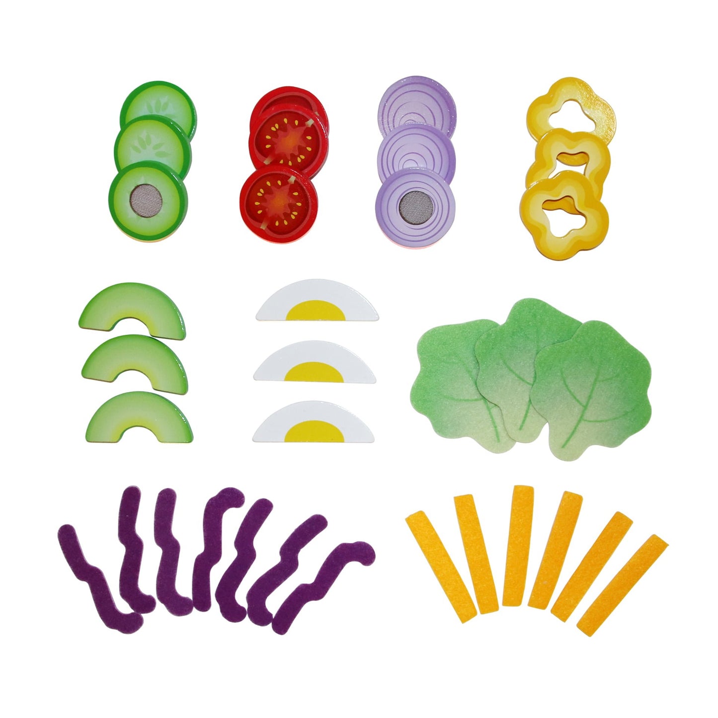 Jucarie din lemn - Set salata (39 piese)