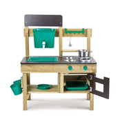 Jucarie din lemn - Bucatarie cu accesorii pentru copii, de exterior (14 piese)