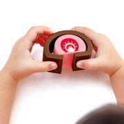 Jucarie din lemn - Set desert pentru copii cu capsuni (7 piese)