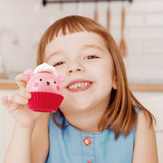 Jucarie din lemn - Set desert pentru copii cu capsuni (7 piese)