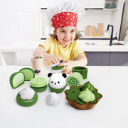 Jucarie din lemn - Set deserturi verzi pentru copii (8 piese)