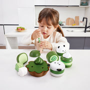 Jucarie din lemn - Set deserturi verzi pentru copii (8 piese)