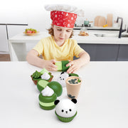 Jucarie din lemn - Set deserturi verzi pentru copii (8 piese)