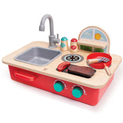Jucarie din lemn - Mini bucatarie cu chiuveta (7 piese)