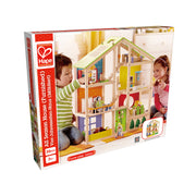 Jucarie din lemn - Casa de papusi mobilata de jucarie (36 piese)