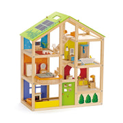 Jucarie din lemn - Casa de papusi mobilata de jucarie (36 piese)