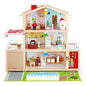 Jucarie din lemn - Casa de papusi mobilata tip vila (29 piese)