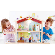 Jucarie din lemn - Casa de papusi mobilata tip vila (29 piese)