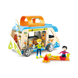 Jucarie din lemn - Furgoneta de aventura (23 piese)